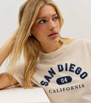 Off White Cotton San Diego Logo T-Shirt