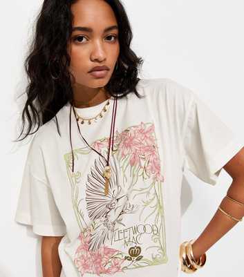 Off White Cotton Fleetwood Mac Oversized T-Shirt