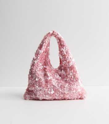 Light Pink Sequinned Grab Bag