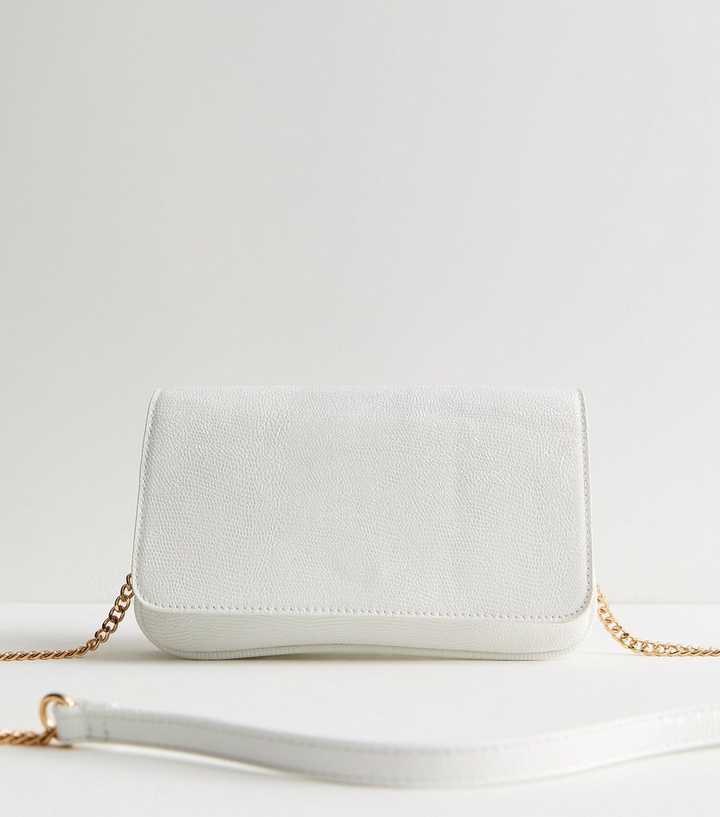 White Shimmer Clutch Bag