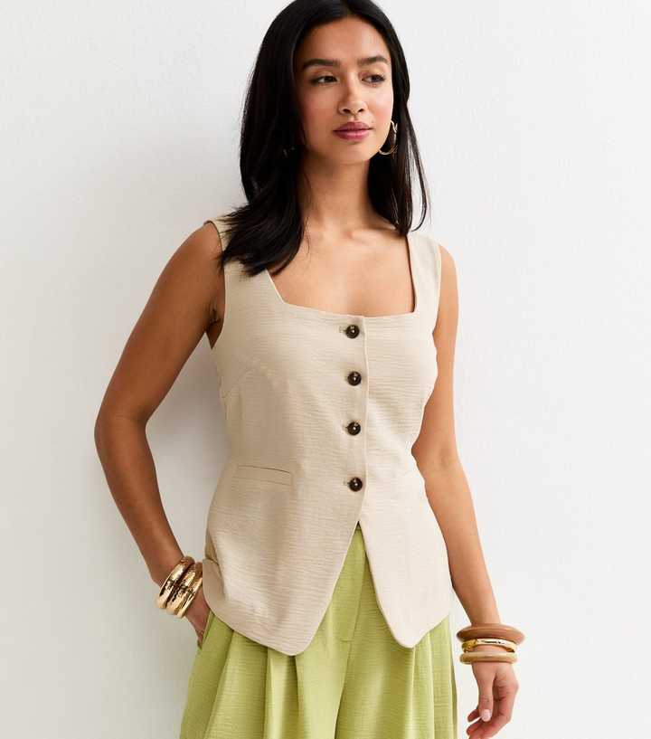 Petite Stone Square Neck Waistcoat
