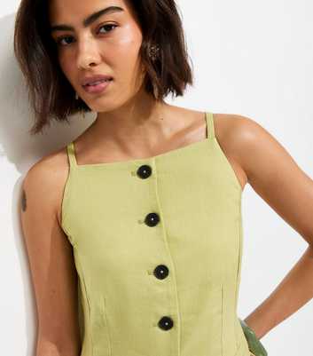 Light Green Linen Rich Thin Strap Waistcoat