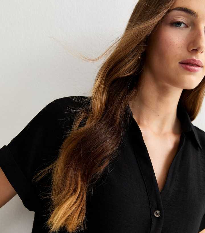 Tall Black Relaxed Short Sleeve Shirt