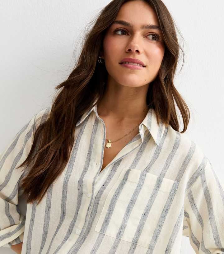 Petite Blue Striped Long Sleeve Shirt