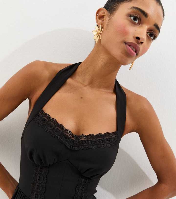 sachin and babi light blue dress MISSGUIDED Elegant 3D Floral Embroidered Halter Ruched Bodycon Mini Dress ｜MISSGUIDED main image 0