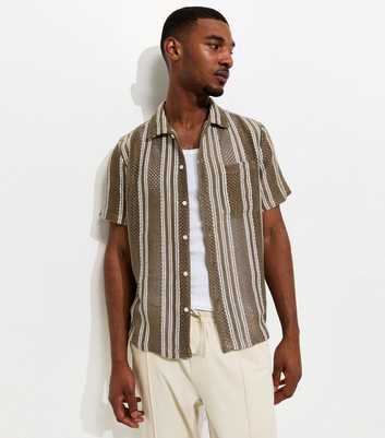 Light Khaki Textured Stripe Shirt