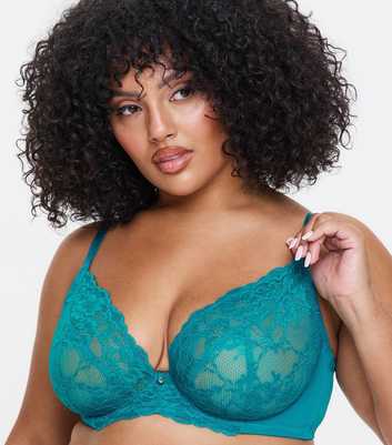 Ann Summers Dark Blue Lace Fuller Bust Non Padded Plunge Bra