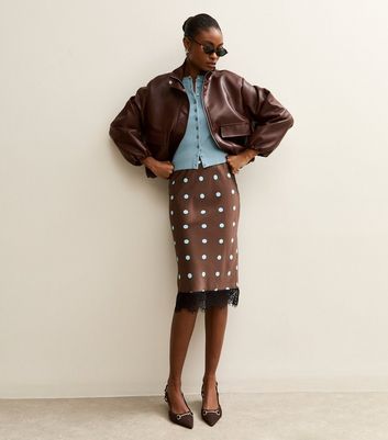 brown-satin-polka-dot-lace-hem