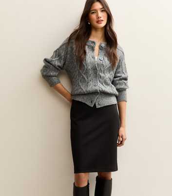 Black Jersey Pencil Skirt