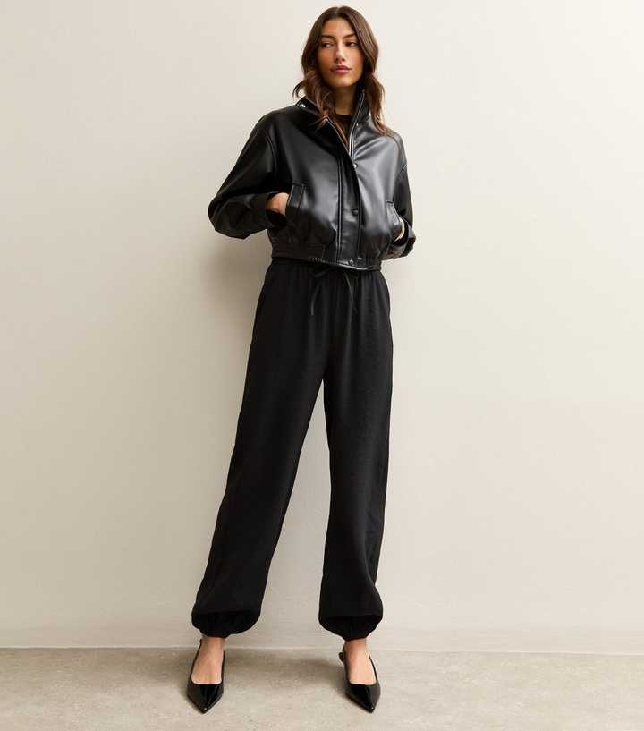 Tall Black Drawstring Cuffed Joggers