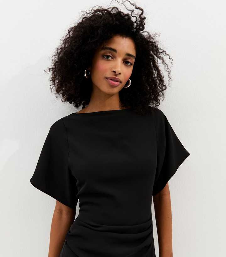 new look ruched dress Long Sleeve New Look Split Detail Midi Dress New Look Ruched Side Split Midi Dress In