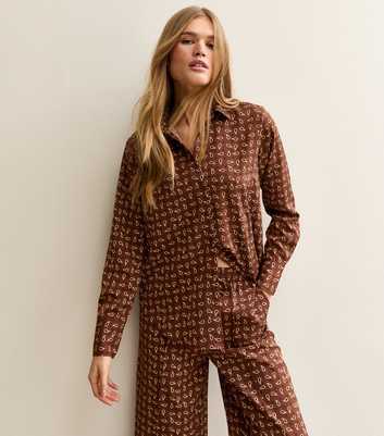 Brown Paisley Longline Shirt
