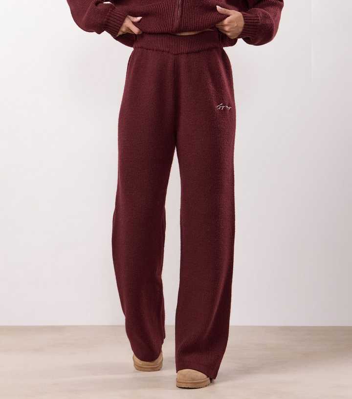 Gym King Burgundy Rib Knit Trouser