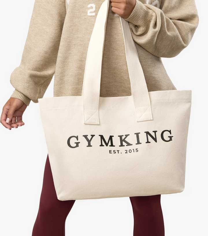 Gym King Off White Established Tote Bag