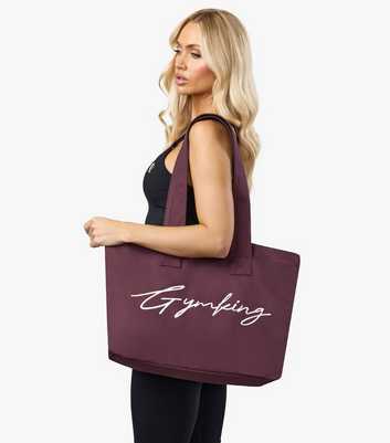Gym King Dark Burgundy Logo Tote Bag