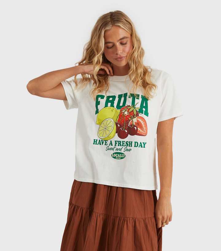 Custard Clothing White Have A Fresh Day T-Shirt