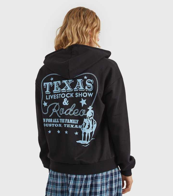 Custard Clothing Black Texas Rodeo Logo Hoodie