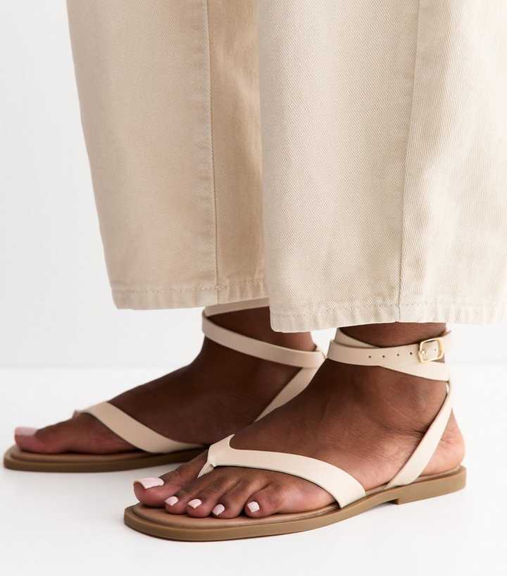 big toe sandals with wrap around ankle straps