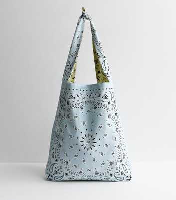 Green Bandana Print Reversible Tote