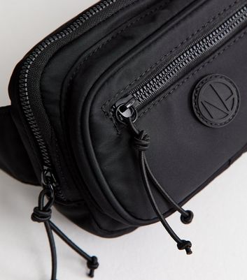 Black Woven Zipped Belt Bag | New Look