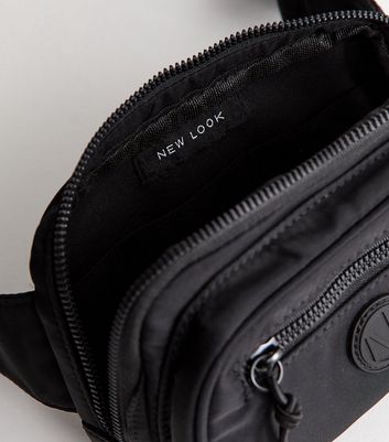 Black Woven Zipped Belt Bag | New Look