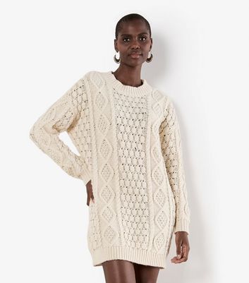cable knit sweater dresses for women A-Line Dress Beyond Apparel framed by long sleeves Heathered Knit Cable Knit Sweater