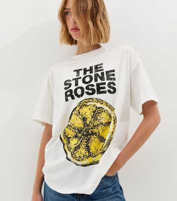 White Stone Roses Oversized T-Shirt
