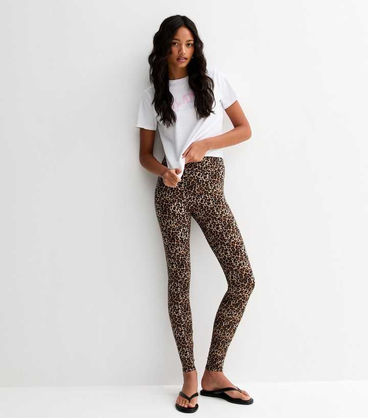 Brown Leopard Print High Waist Leggings