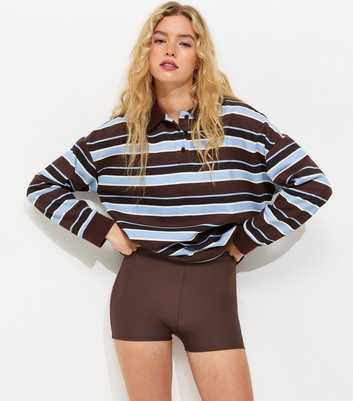 Dark Brown Micro Rib Cycling Shorts
