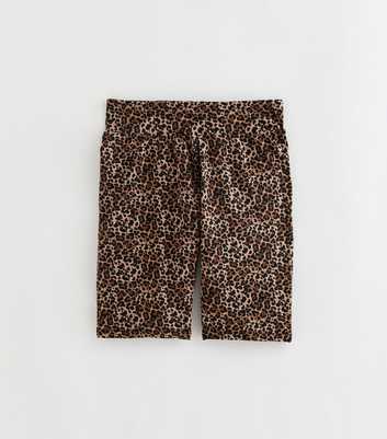 Curves Brown Leopard Print Cycling Shorts