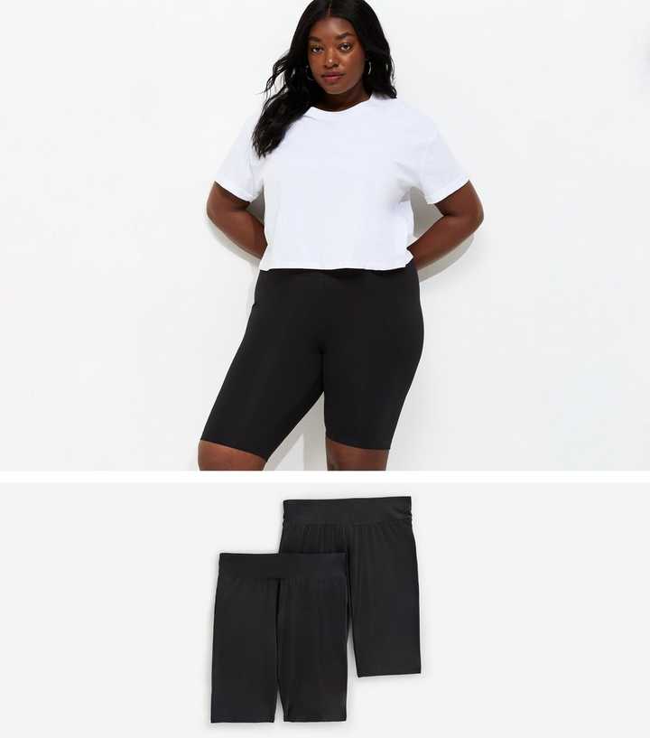 Curves Pack Of 2 Black Cycling Shorts