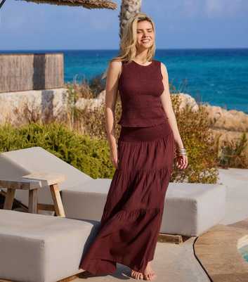 South Beach Shirred Waist Maxi Skirt