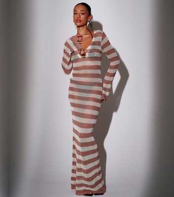 South Beach White Crochet Flared Sleeve Kaftan Maxi Dress