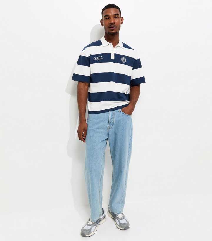 Only & Sons Blue Short Sleeve Rugby Polo Top