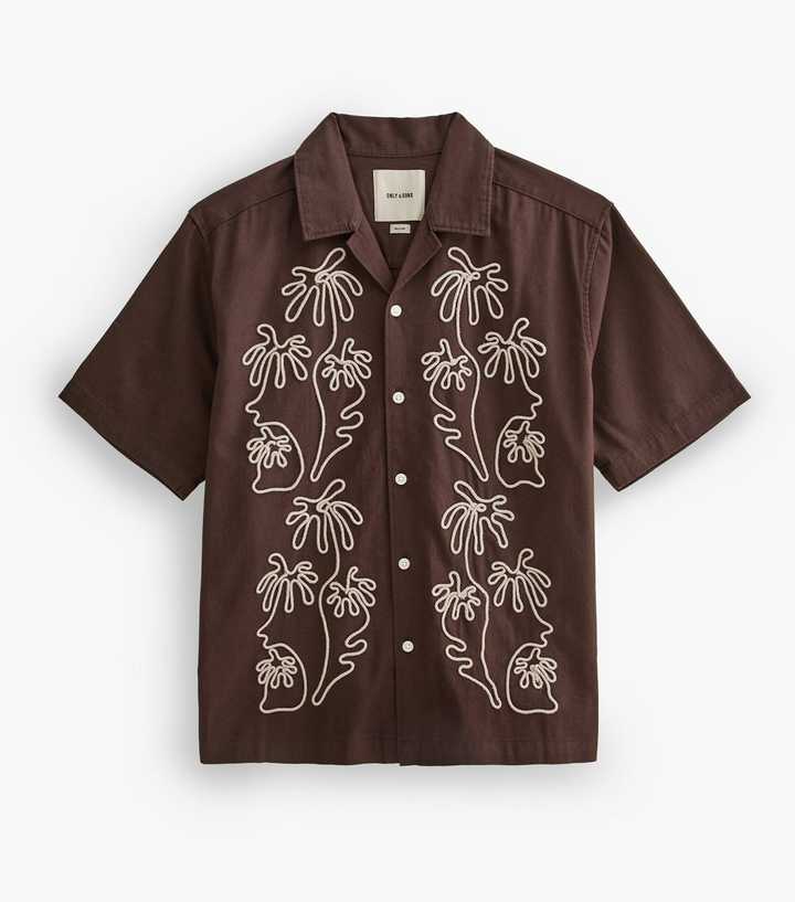 Only & Sons Dark Brown Relaxed Fit Resort Shirt