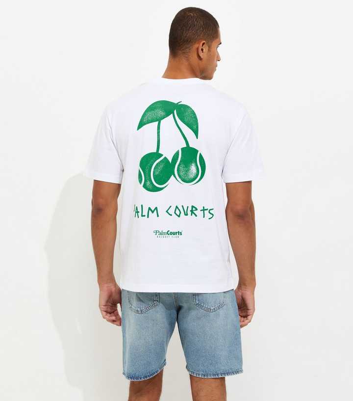 Only & Sons White Palm Courts Print T-Shirt