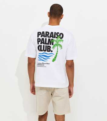 Only & Sons White Cotton Palm Tree Graphic Print T-Shirt