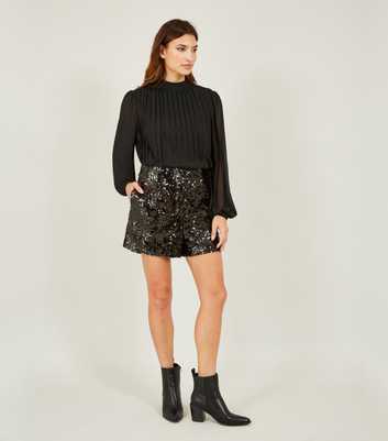 Yumi Black Sequin Shorts