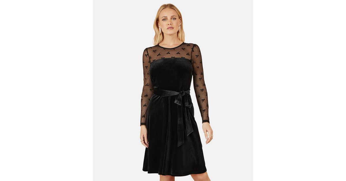 fitted lace wedding dress Warm Black Long Sleeve Evil Mini Skater Dress – BlackMilk Clothing main image 1