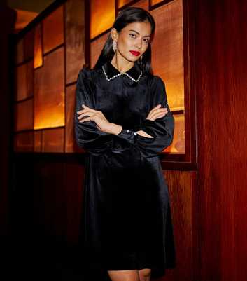Yumi Black Long Sleeve Tunic Dress