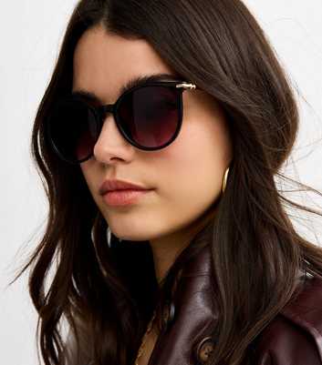 Black Round Frame Sunglasses