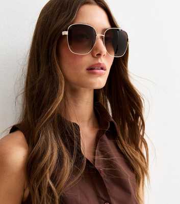 Brown Oversized Round Sunglasses
