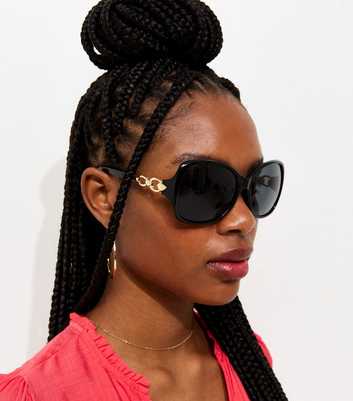 Black Round Frame Sunglasses