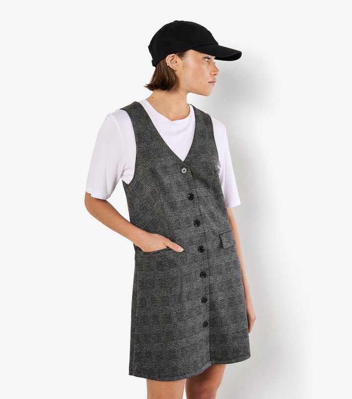 Apricot Grey Prince of Wales Check Mini Dress