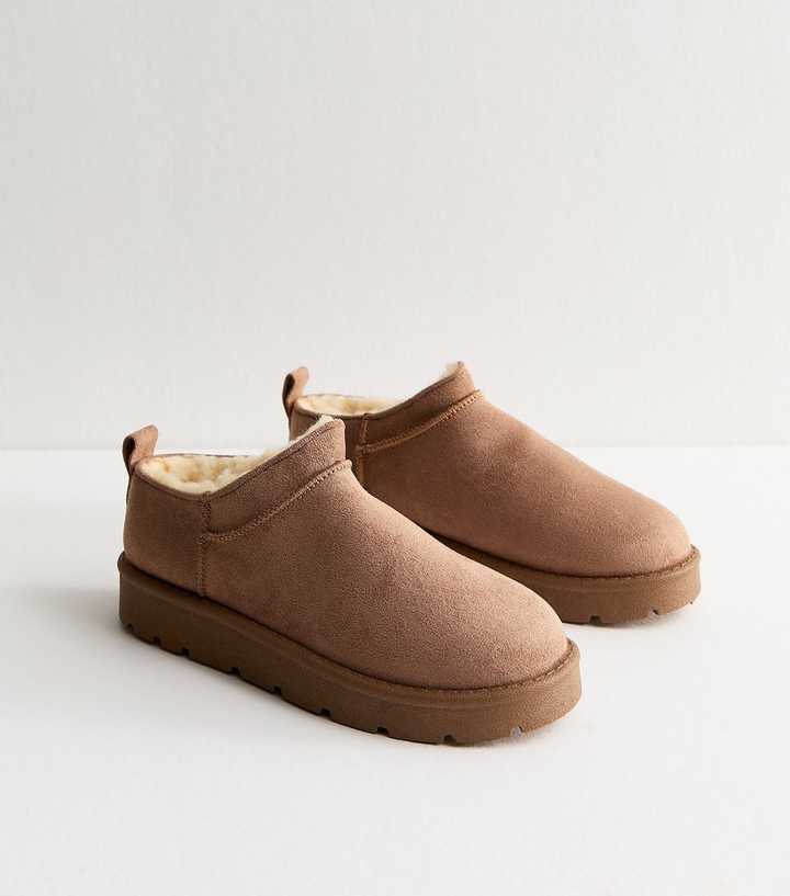 Truffle Light Brown Faux Suede Slipper Boots