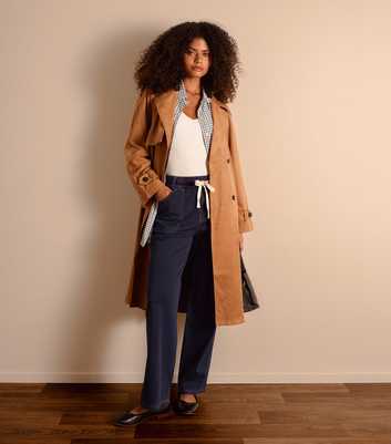 Blue Vanilla Dark Blue Drawstring Wide Leg Jeans