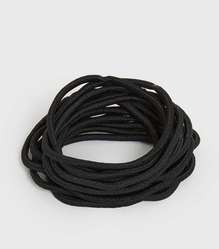 15 Pack Black Skinny Ponio Hair Bands