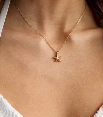 18ct Gold Plated Starfish Pendant Necklace