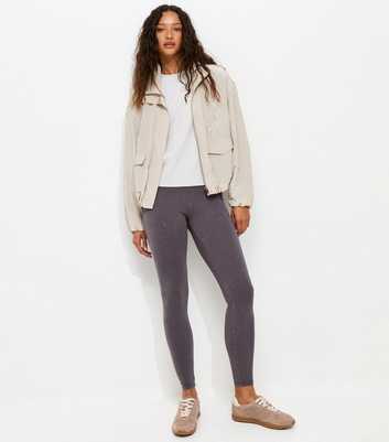 Dark Grey Acid Wash Leggings