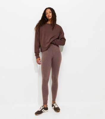 Dark Brown Acid Wash Leggings